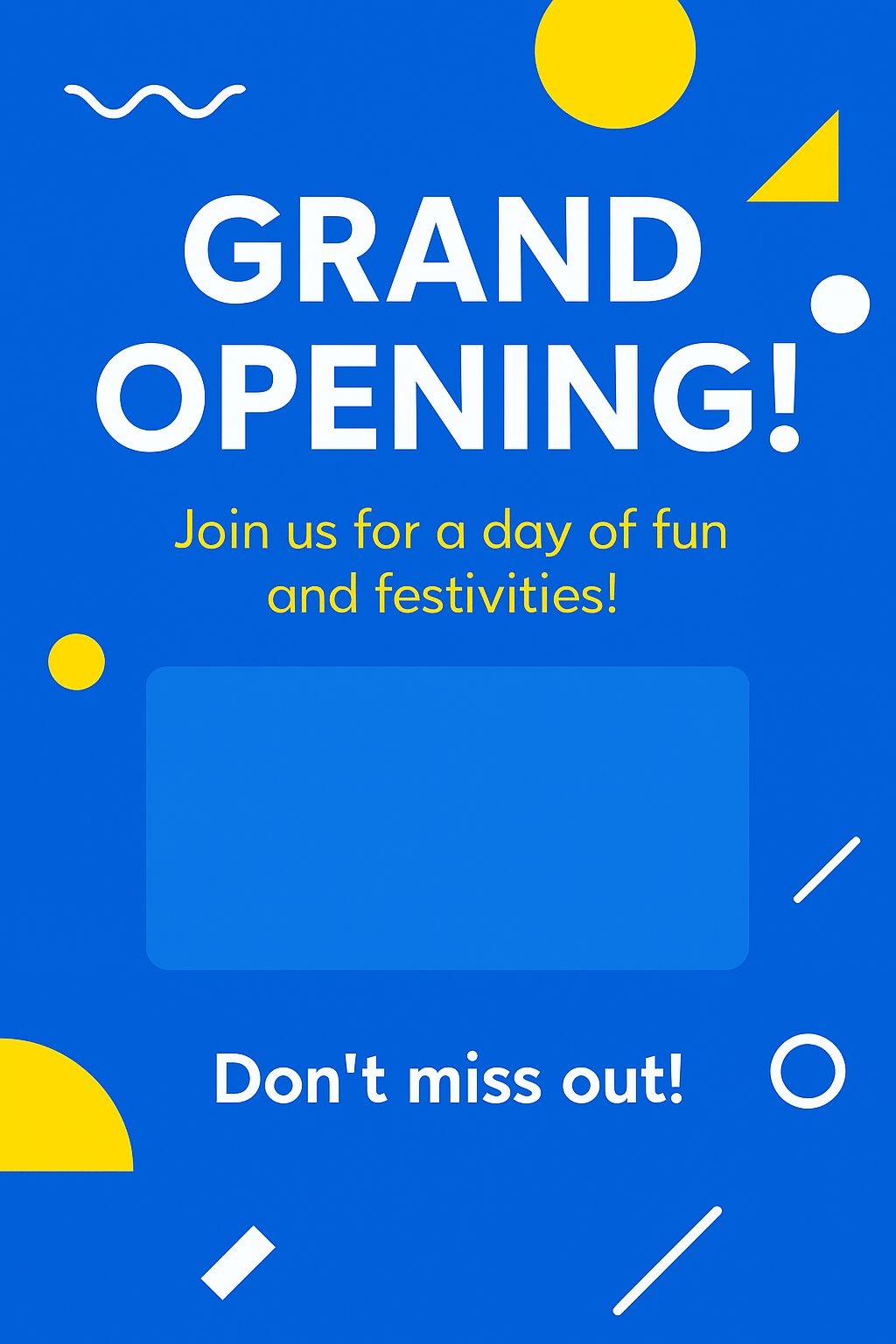 Exciting Grand Opening Announcement Flyer with Fun Details
