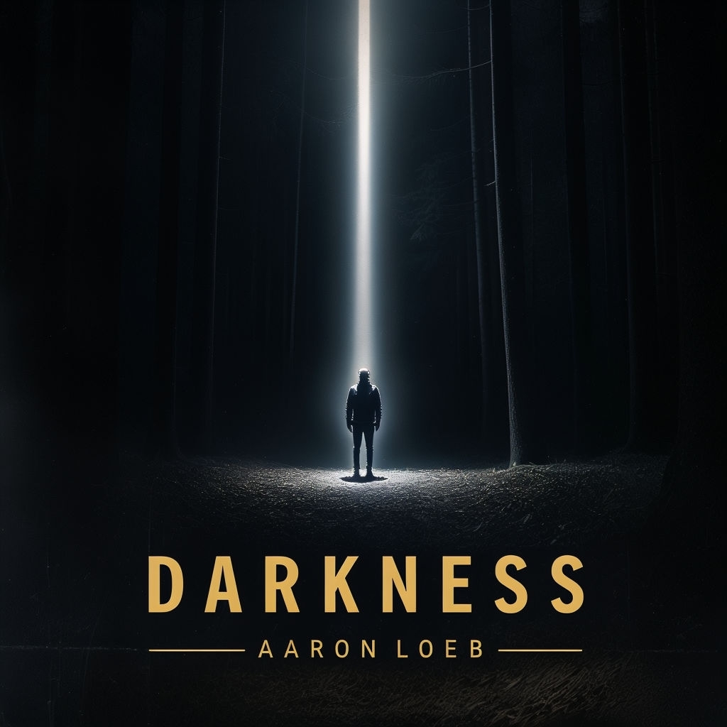 Haunting Darkness Album Cover Featuring Solitary Figure in Forest