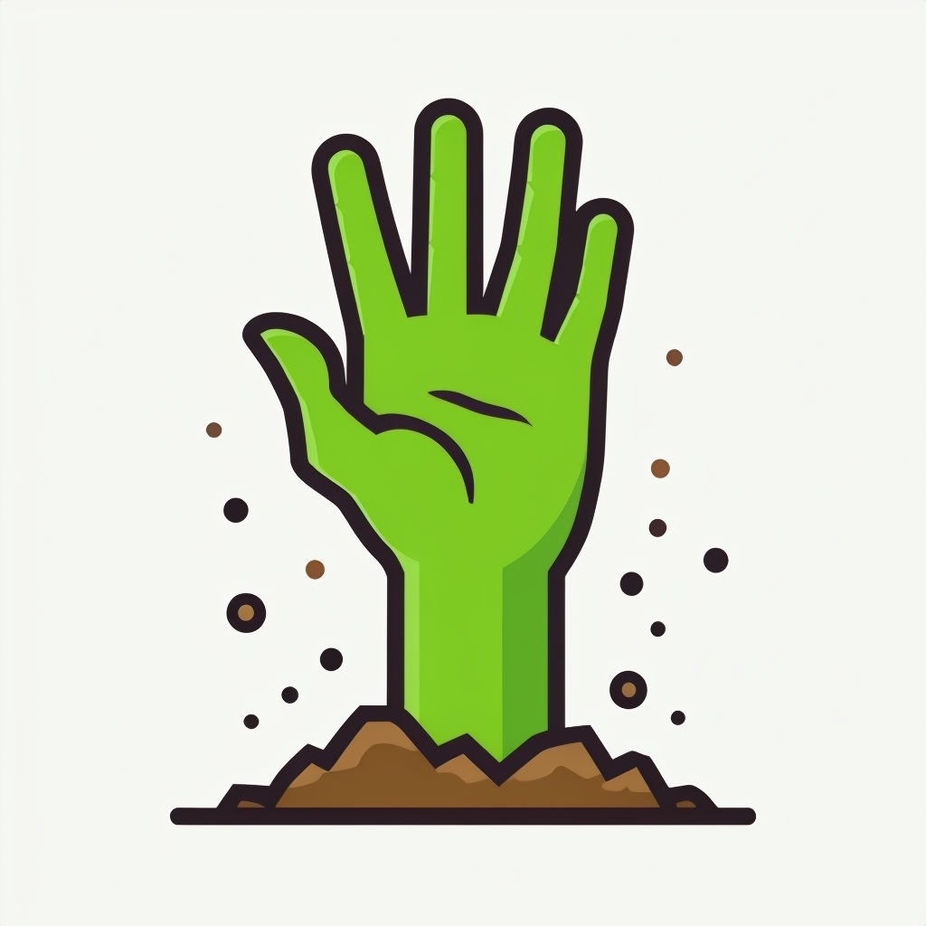 Green Zombie Hand Emerging from the Ground Illustration Mug