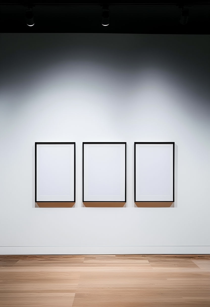 Modern Gallery Wall Photo Mockup with Framed Blank Papers