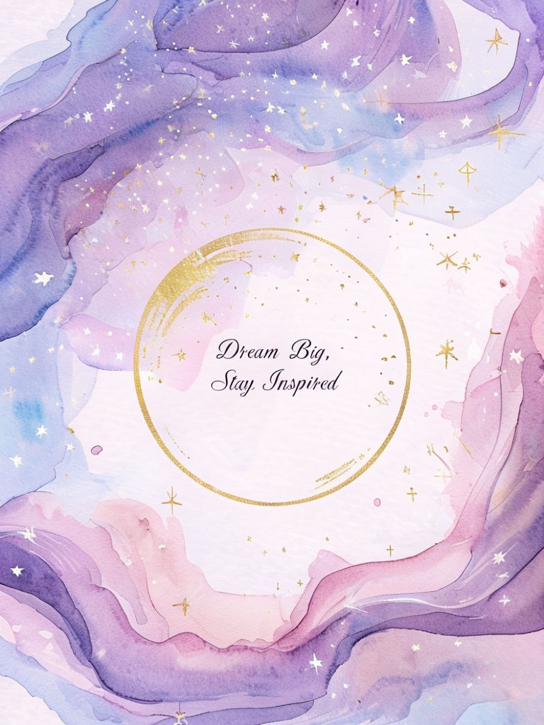 Dream Big Stay Inspired Elegant Watercolor Design EBook Cover