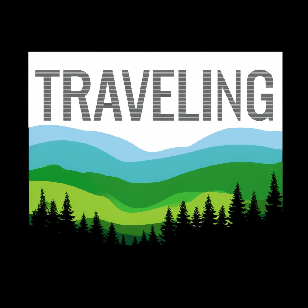 Traveling Nature Landscape Illustration T-Shirt