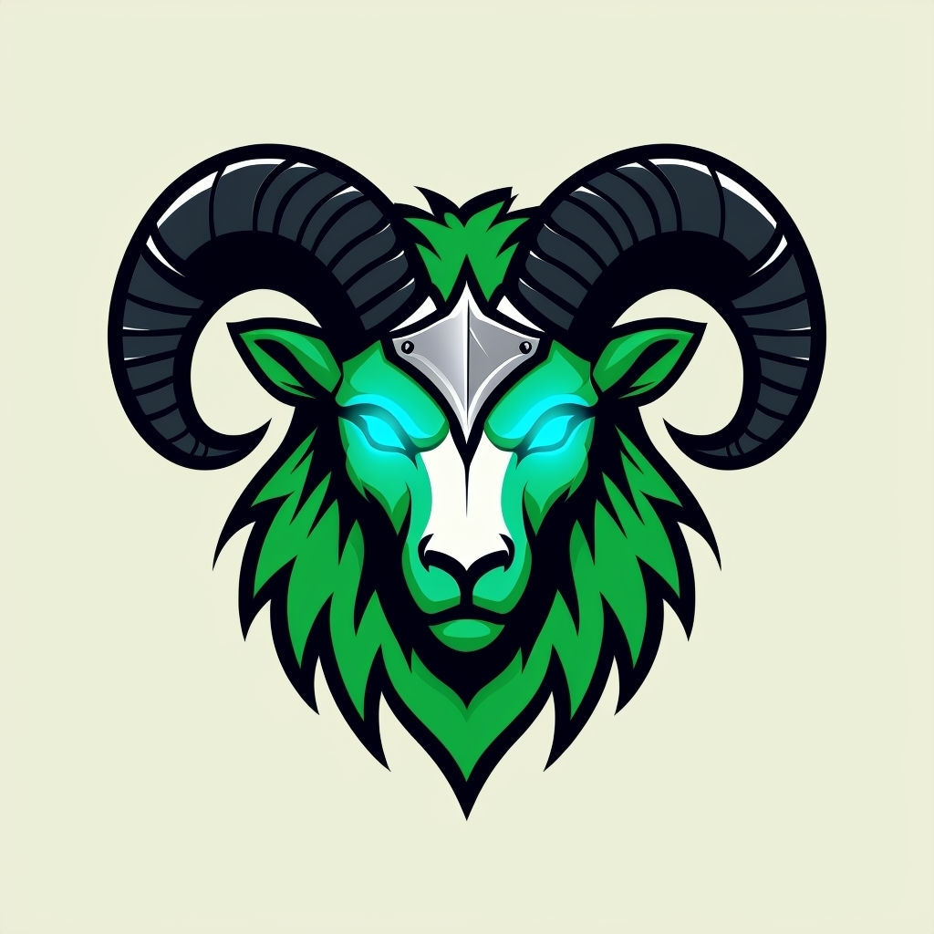 Vibrant Geometric Ram's Head Icon Sticker