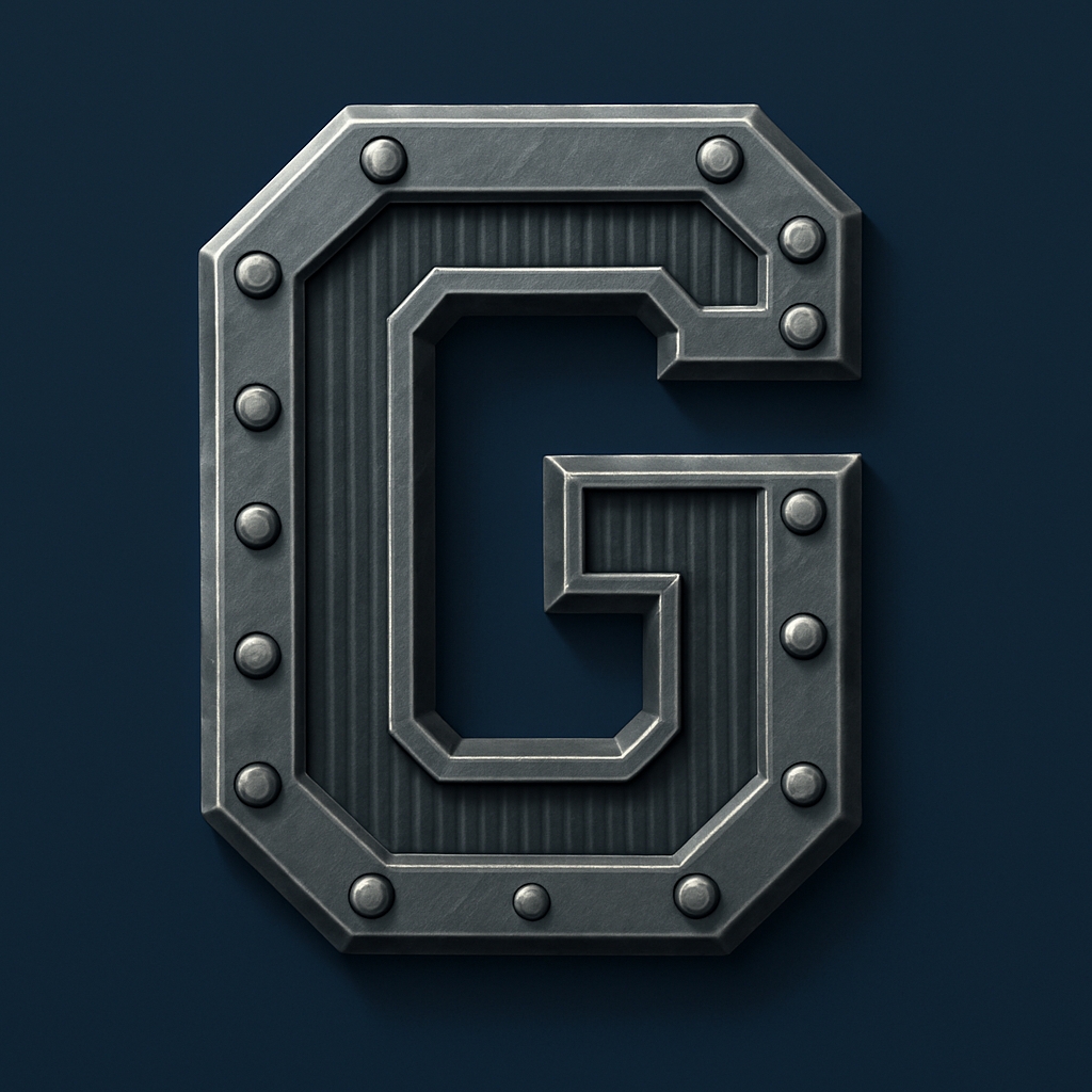 Bold Metallic Letter G Industrial Design Artwork Monogram