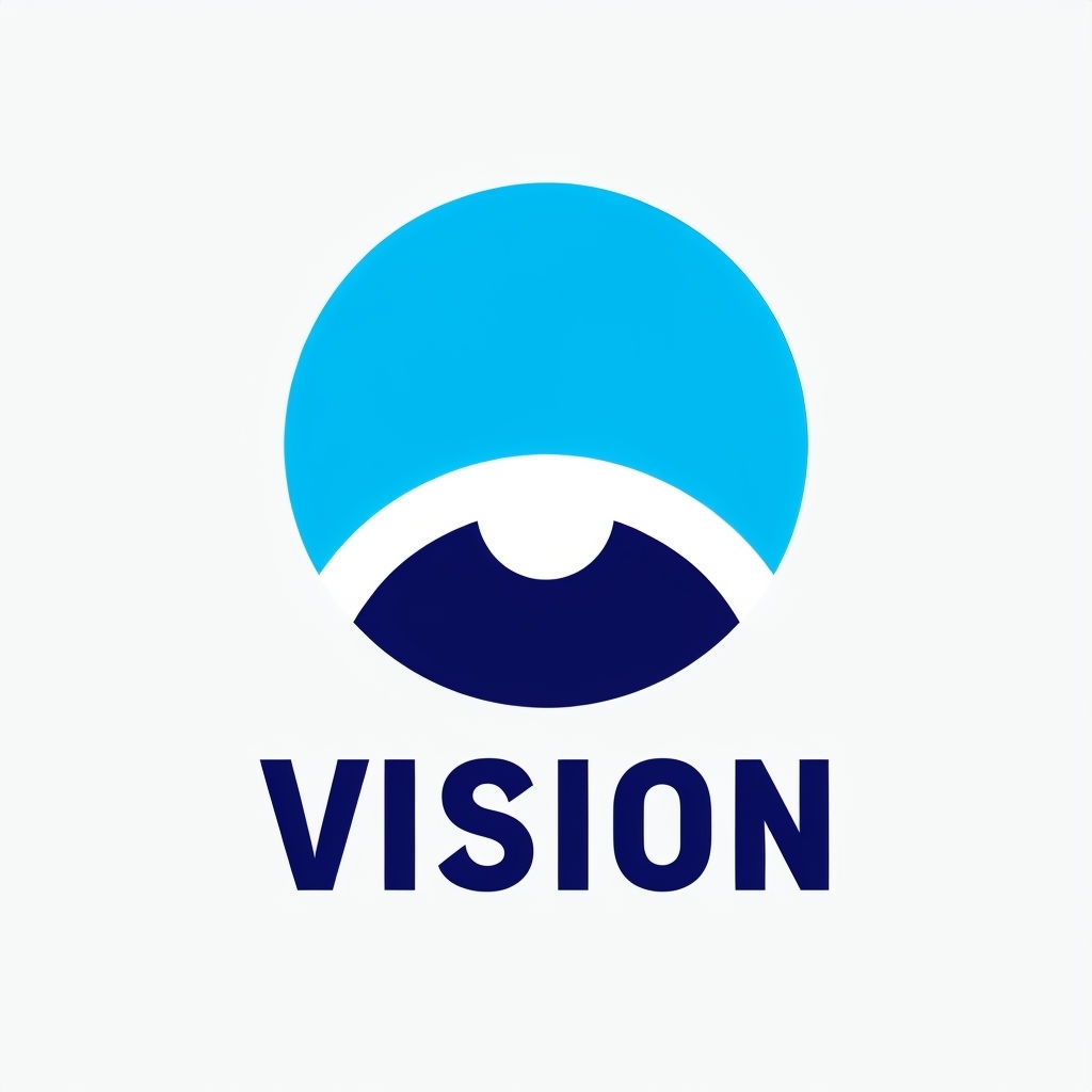 Modern Minimalist VISION Logo with Concentric Circular Design