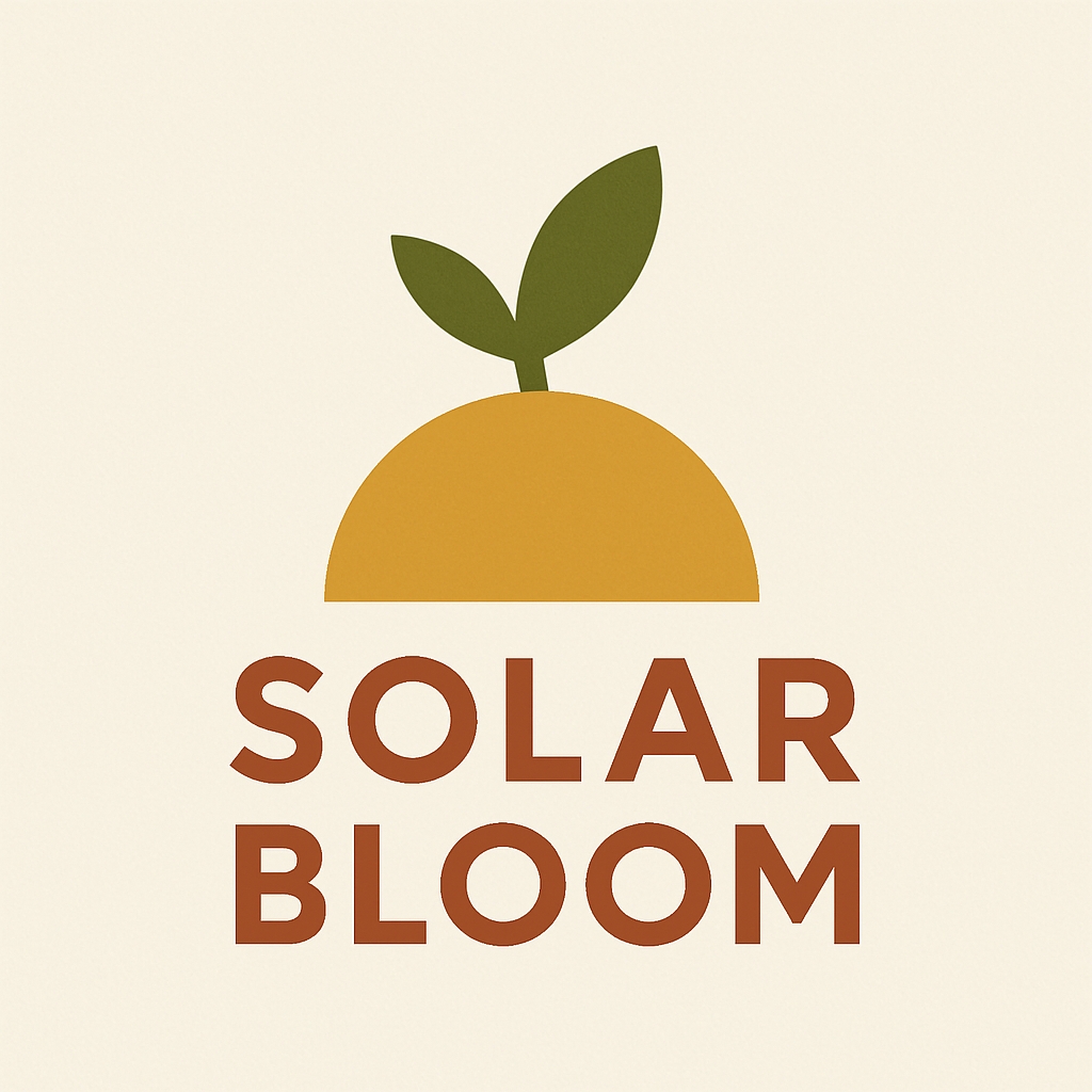 Solar Bloom Minimalist Plant Graphic Design Logo