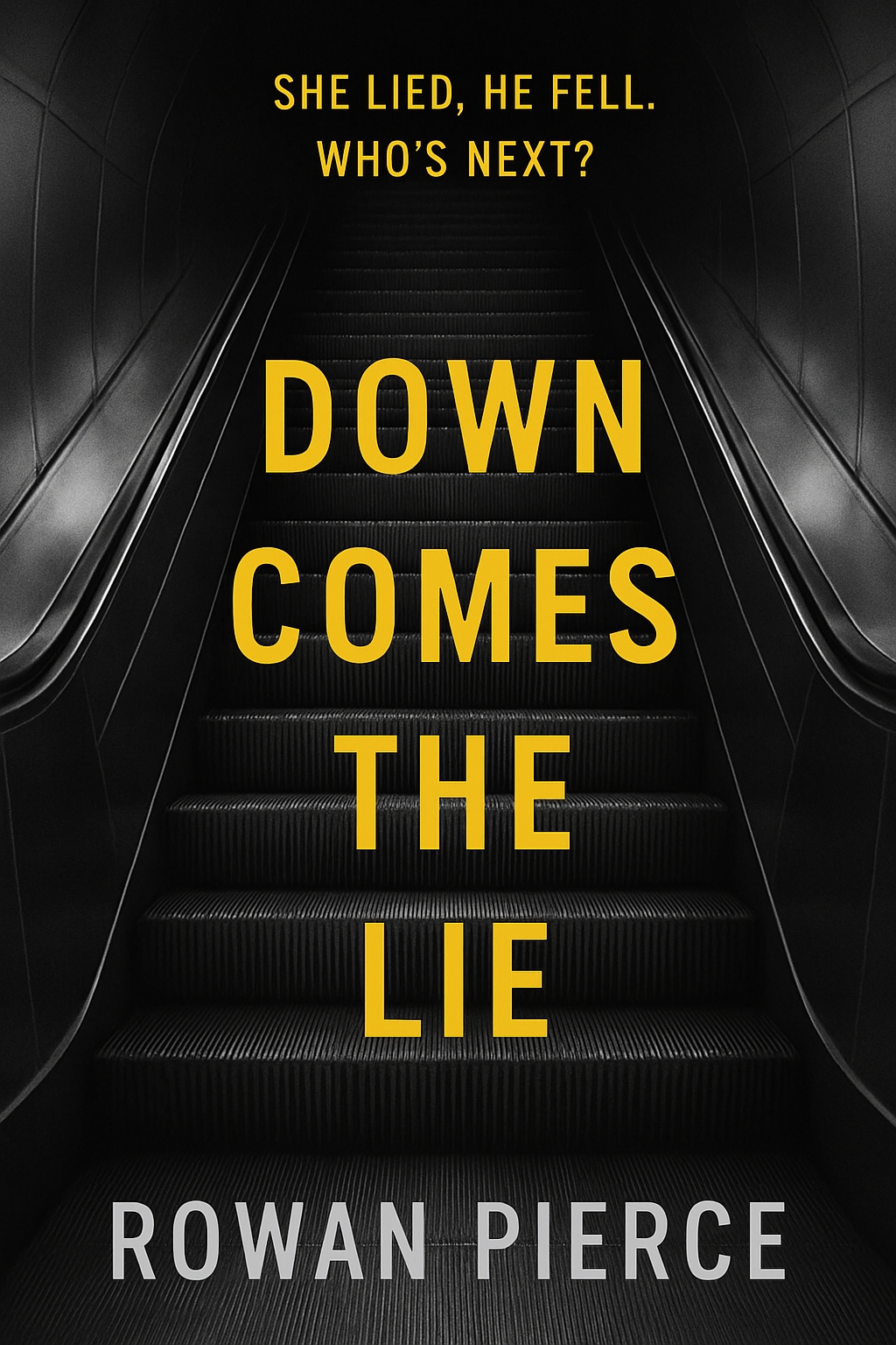 Suspenseful Thriller EBook Cover Design for 'Down Comes The Lie'