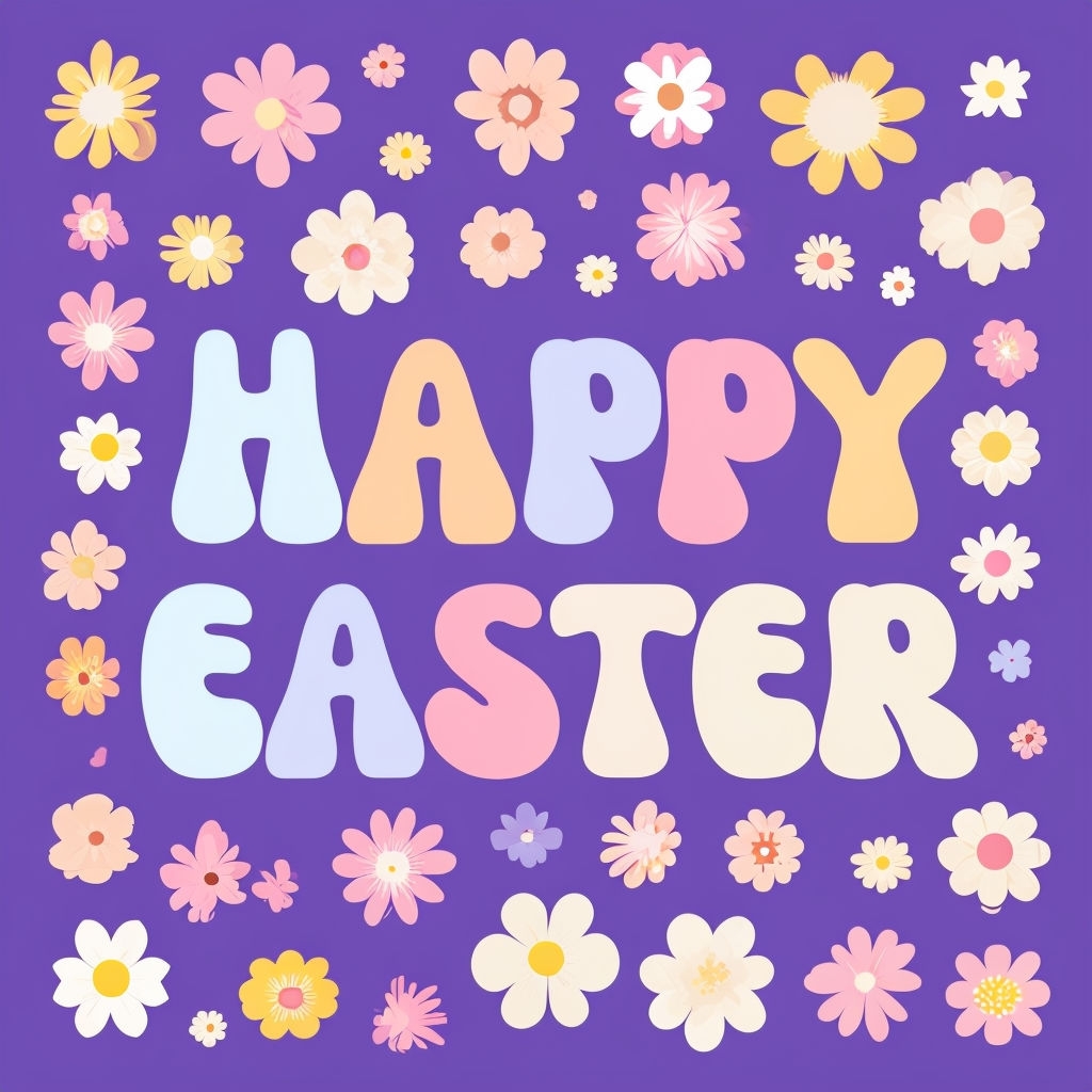 Cheerful Happy Easter Greeting Card Design for Festivities Social Media Post