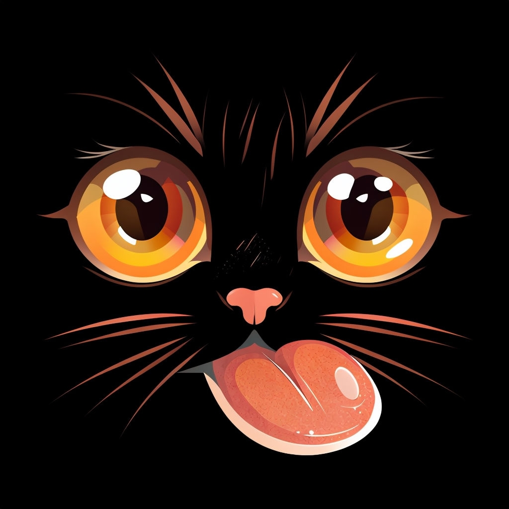Vibrant Cat Face Illustration with Playful Expression T-shirt