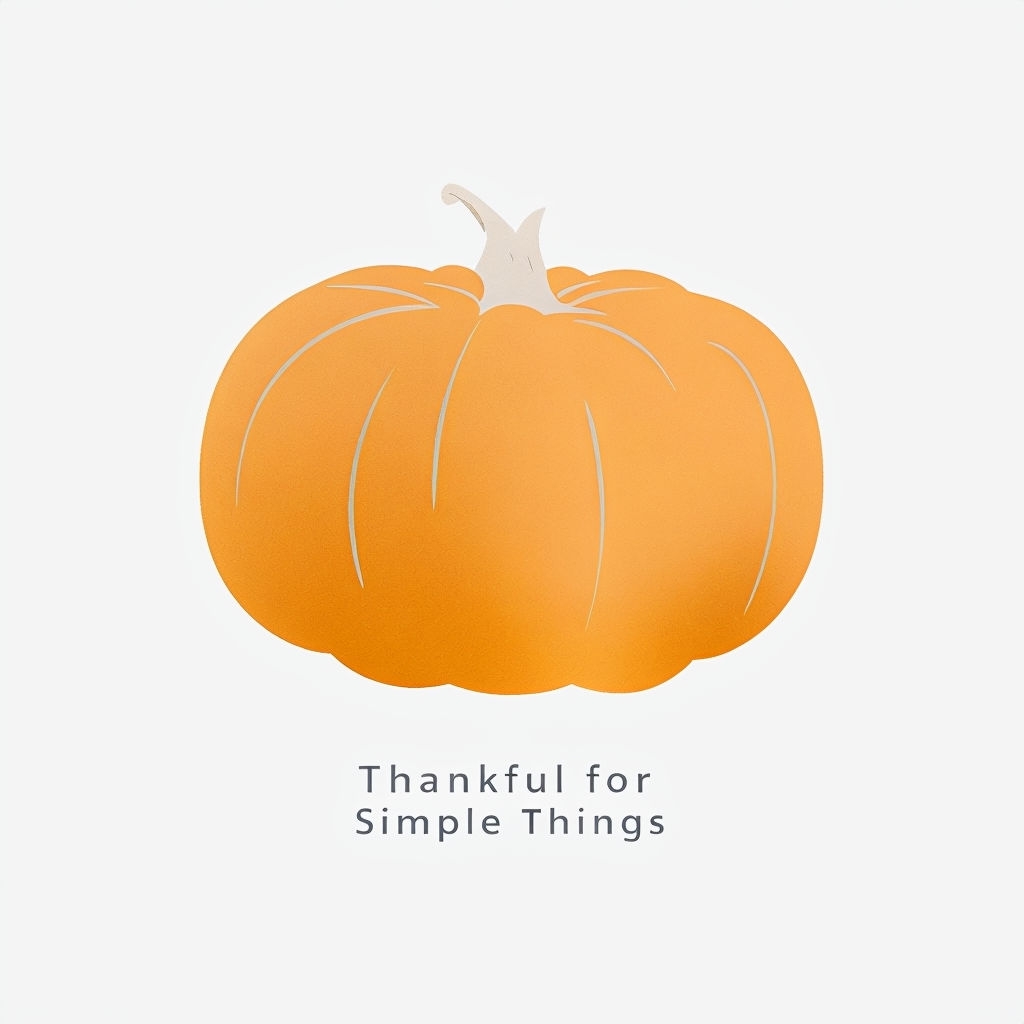 Minimalist Pumpkin with Thankful Phrase Art Poster