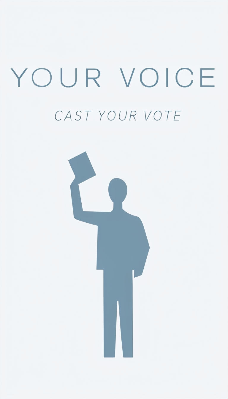 Minimalist Silhouette of Voter with Text Your Voice Social Media Post