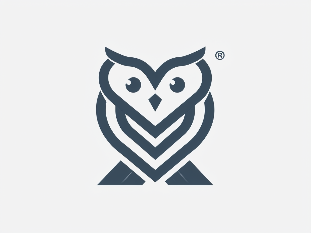 Minimalist Geometric Owl Logo Design