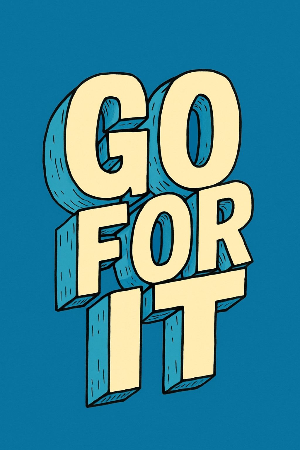 Bold 'GO FOR IT' Motivational Graphic Design Poster