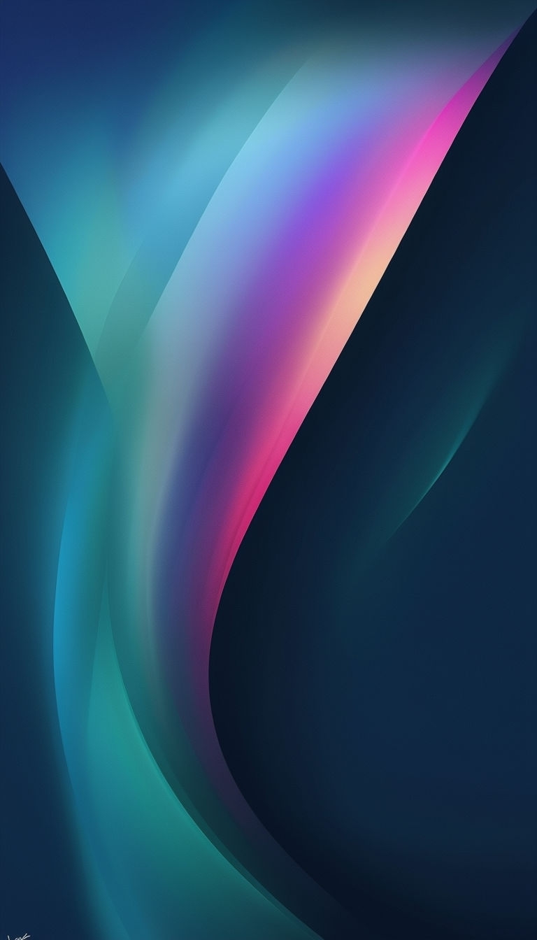 Vibrant Abstract Curves with Color Gradients Digital Art Mobile Wallpaper