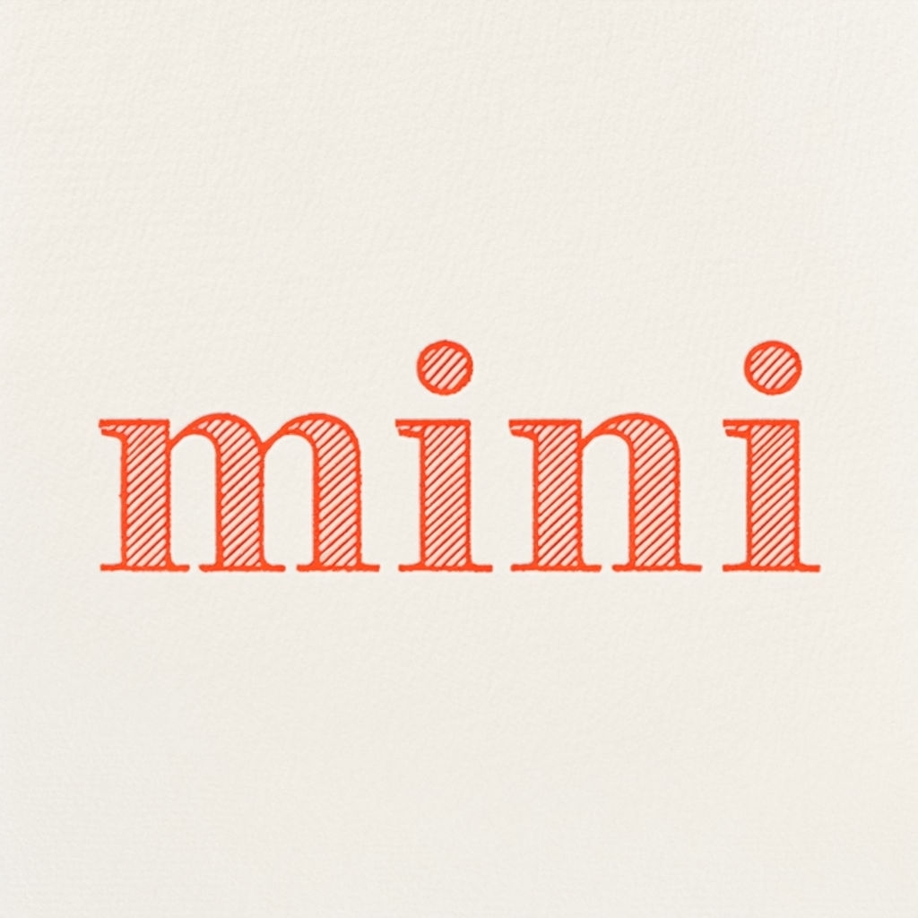 Vibrant Coral Red 'Mini' Text Art T-Shirt
