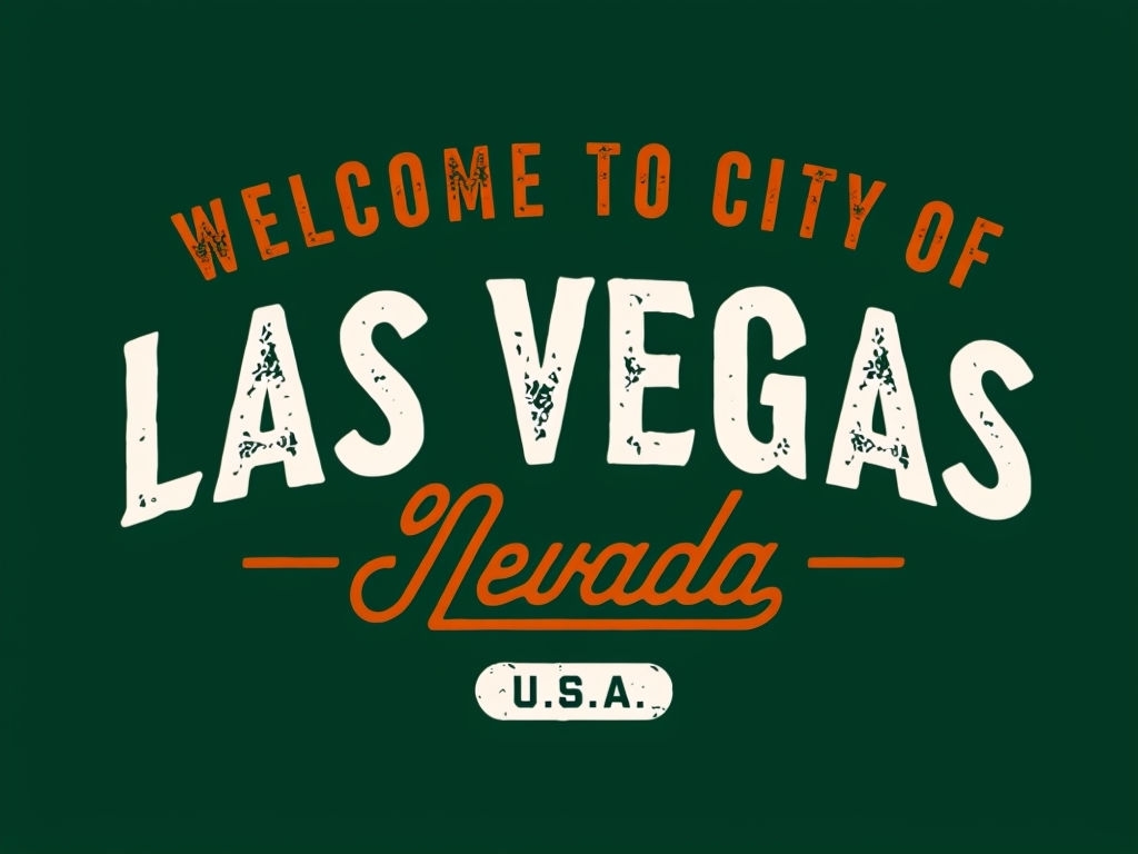Vintage Las Vegas Welcome Graphic Design T-Shirt