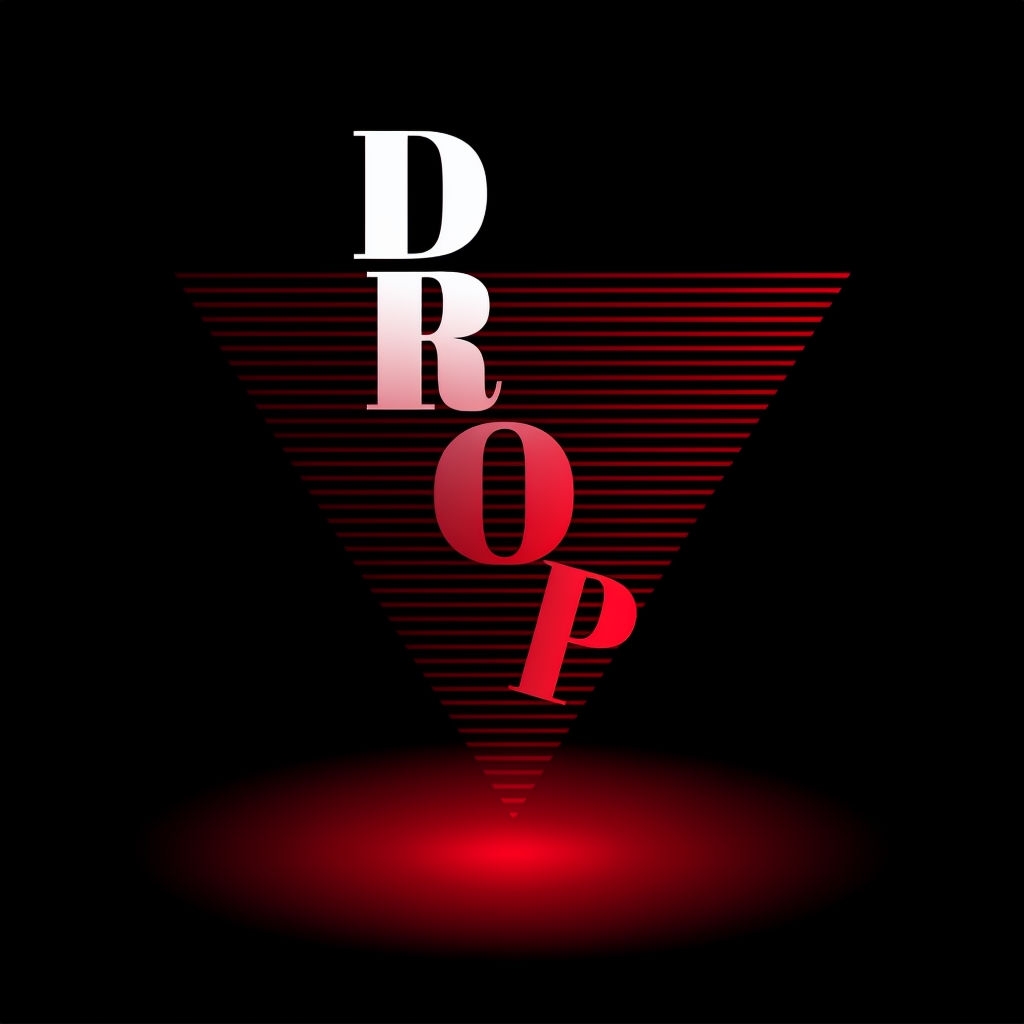 Dynamic DROP Typography with Bold Gradient Design T-Shirt