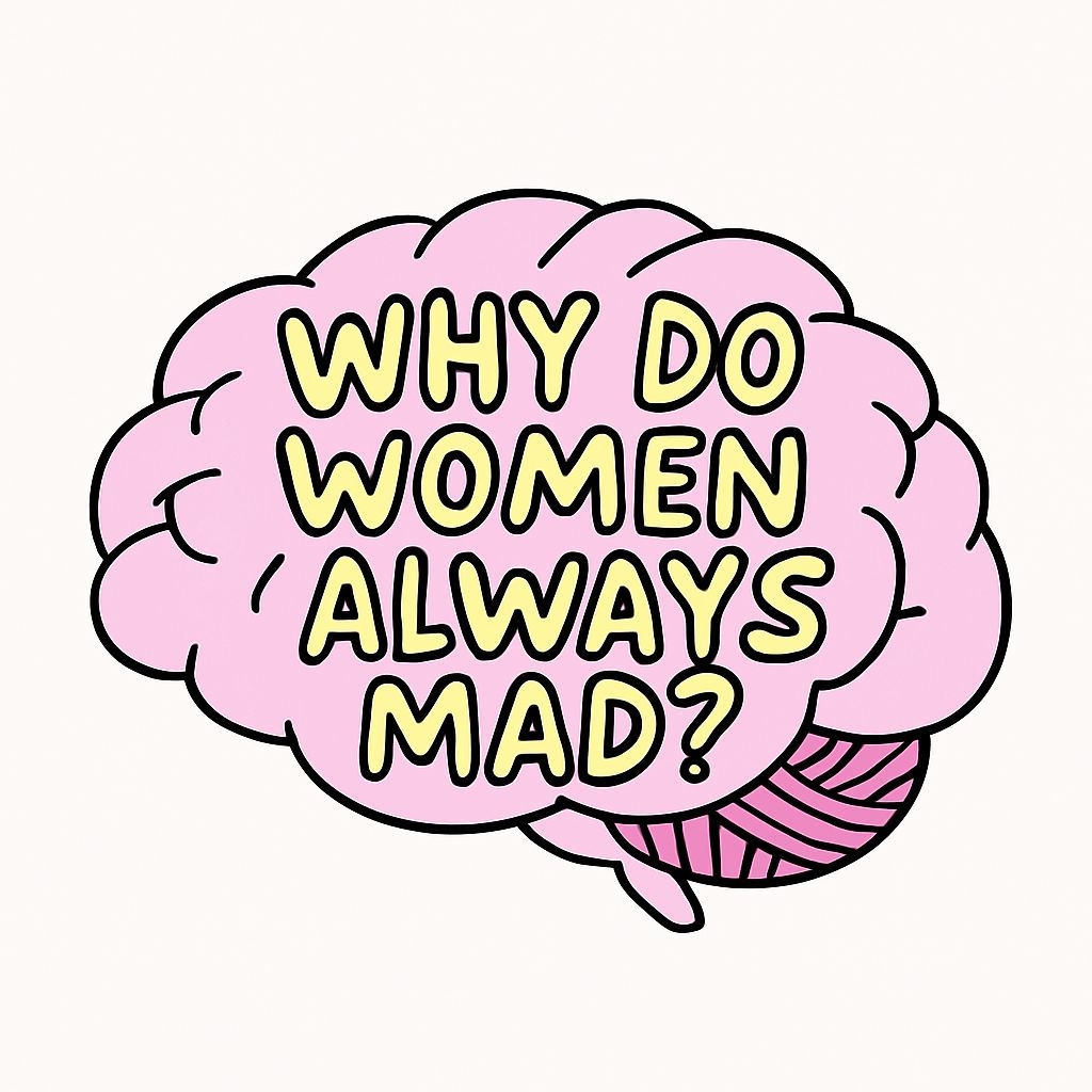 Playful Cartoon Brain with Question About Women Sticker