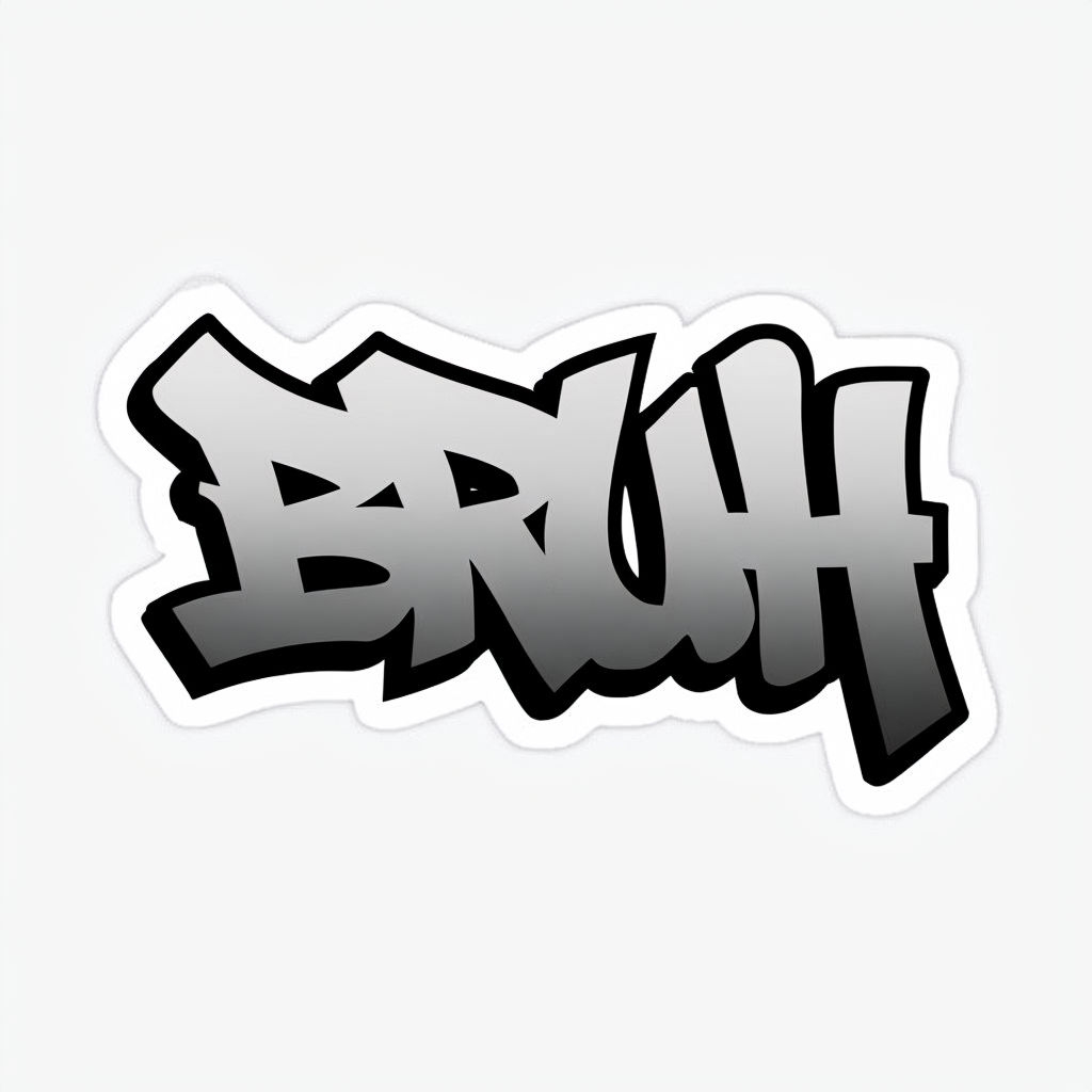 Dynamic Graffiti Style BRUH Text Illustration Sticker