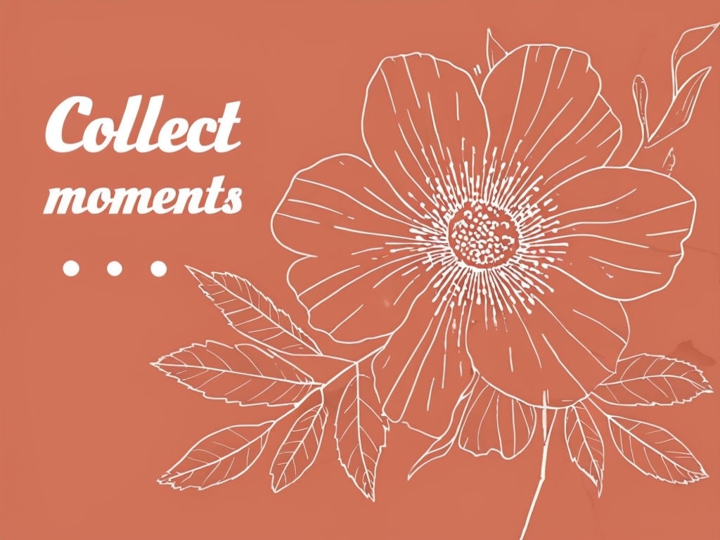 Elegant Flower Line Art Design with Inspirational Text Card
