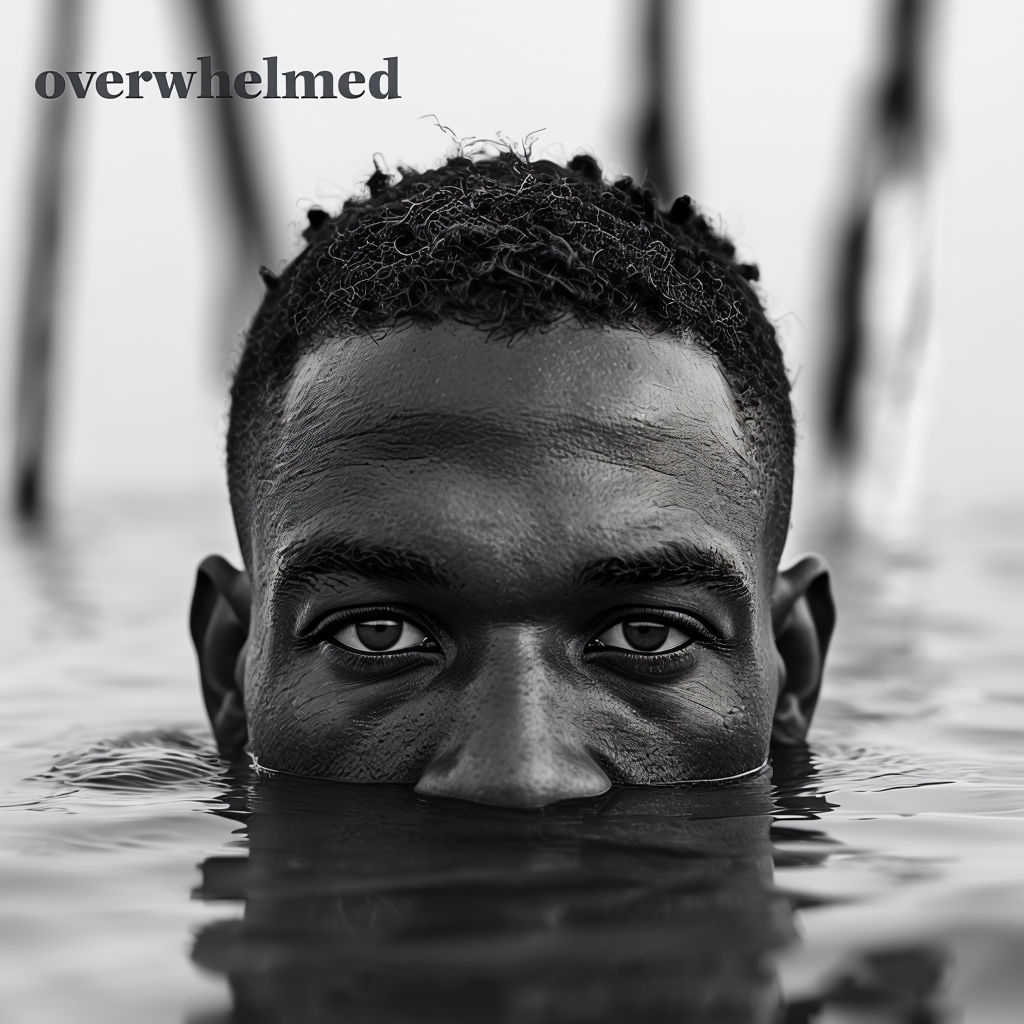 Serene Black and White Portrait with Calming Water Background Spotify Album Cover