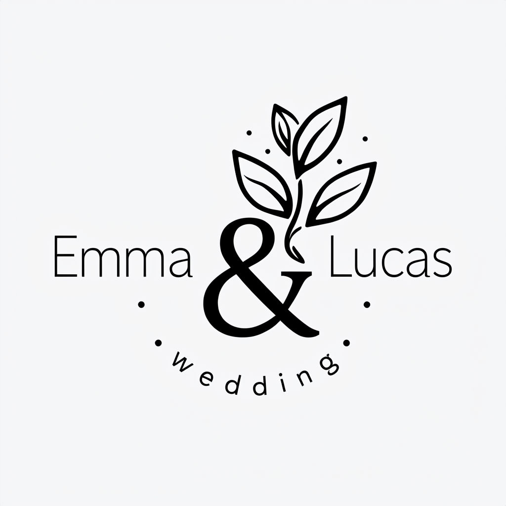 Elegant Minimalist Black and Gold Wedding Logo Design Monogram