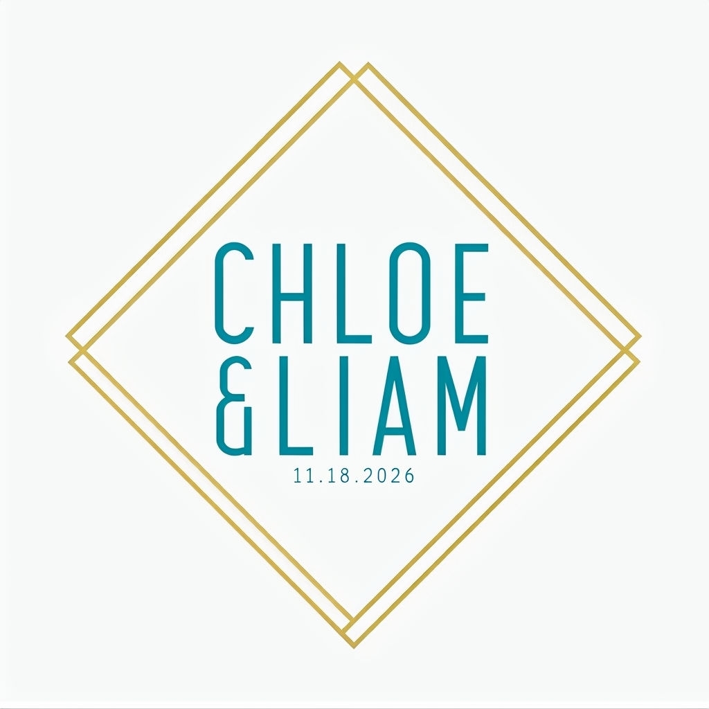 Chloe & Liam Modern Interlocking Geometric Monogram Design