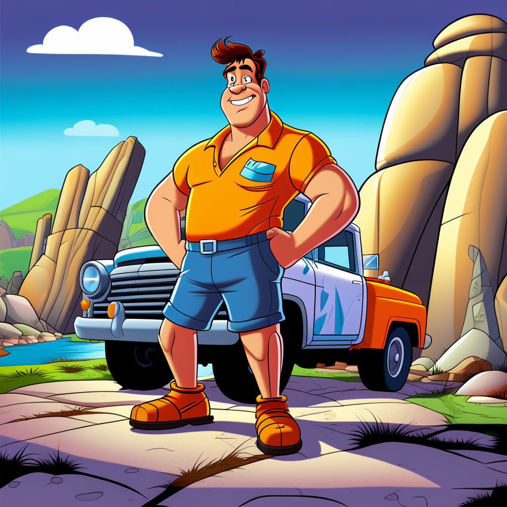 Fred Flintstone from the classic cartoon "The Flintstones" by José ...