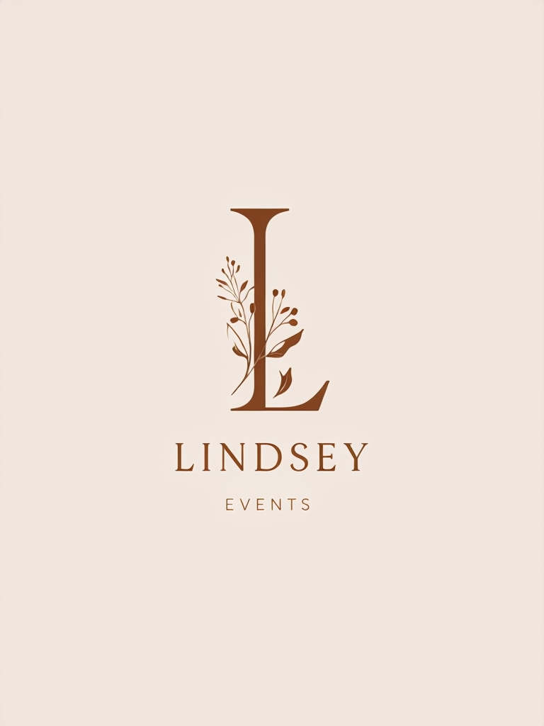 Minimalist Botanical 'L' Logo for Lindsey Events