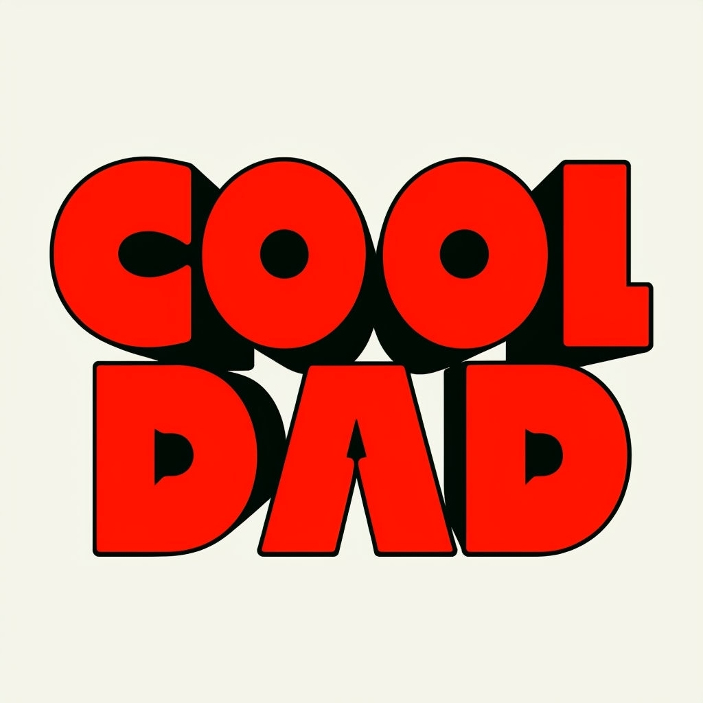 Vibrant Red Cool Dad Typography Design T-Shirt