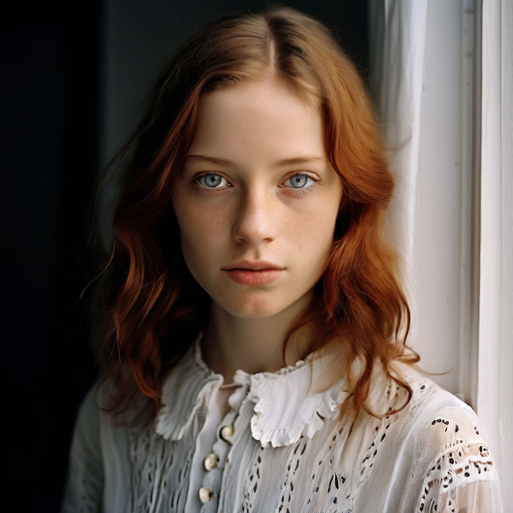 delicate face. Perfect eyes. Curly long hair. kawaii. Soft makeup.  Freckles. Red lips. Aykut Aydoğdu.