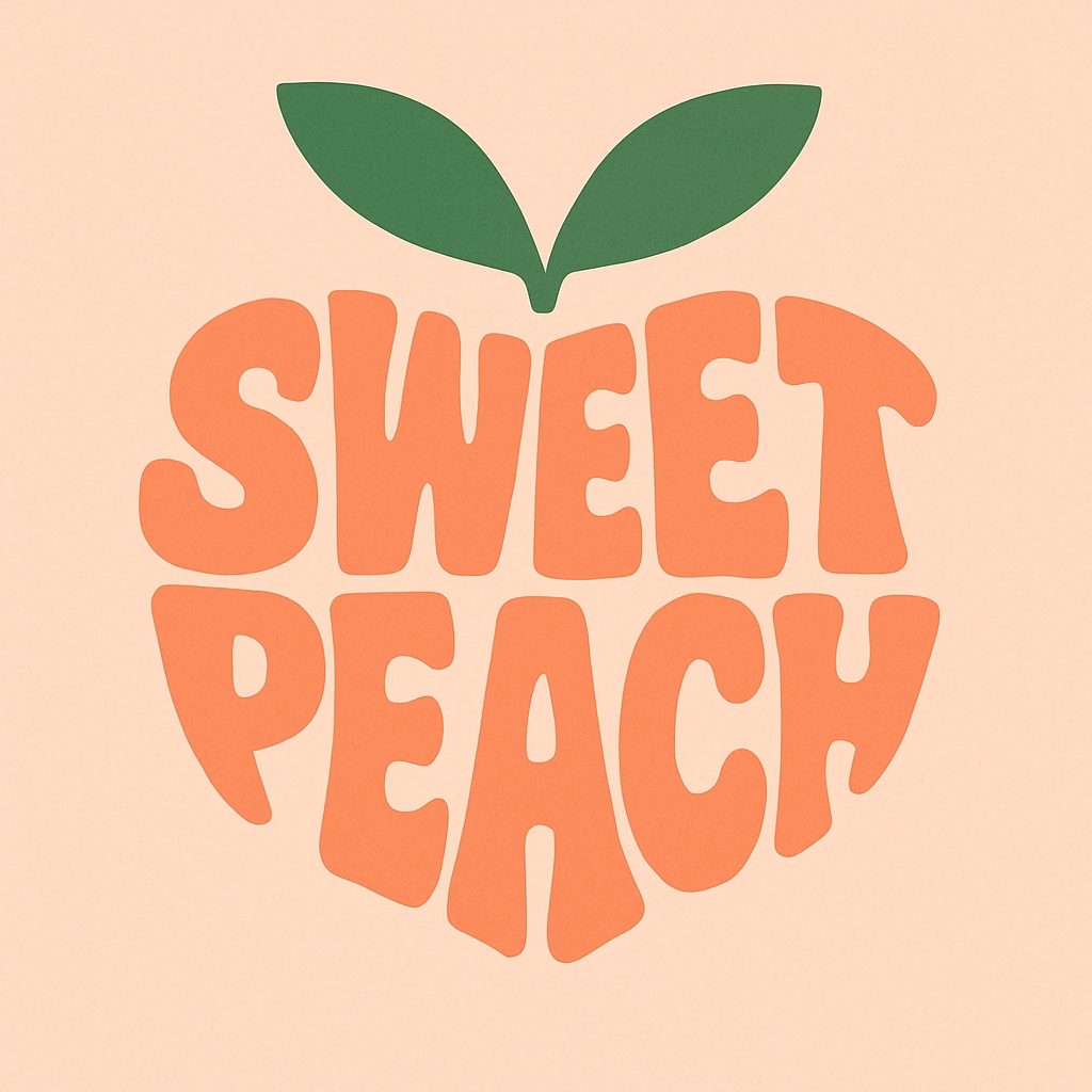 Playful Minimalist Sweet Peach Graphic Design Sticker