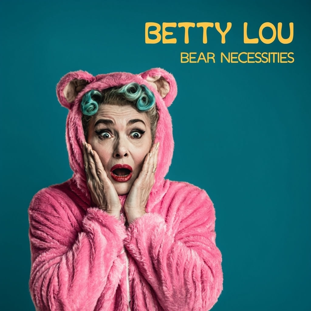 Quirky Vintage Bear Costume Album Cover Featuring Betty Lou Spotify Album Cover