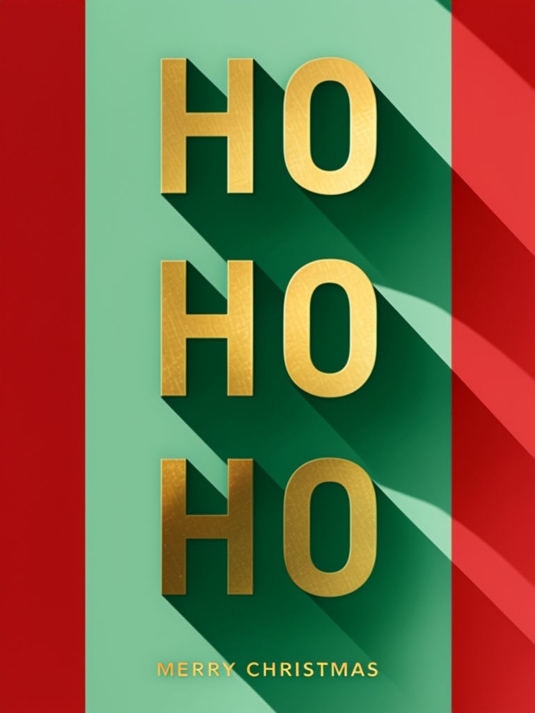 Contemporary Holiday Greeting Card with 'HO HO HO' Design Card