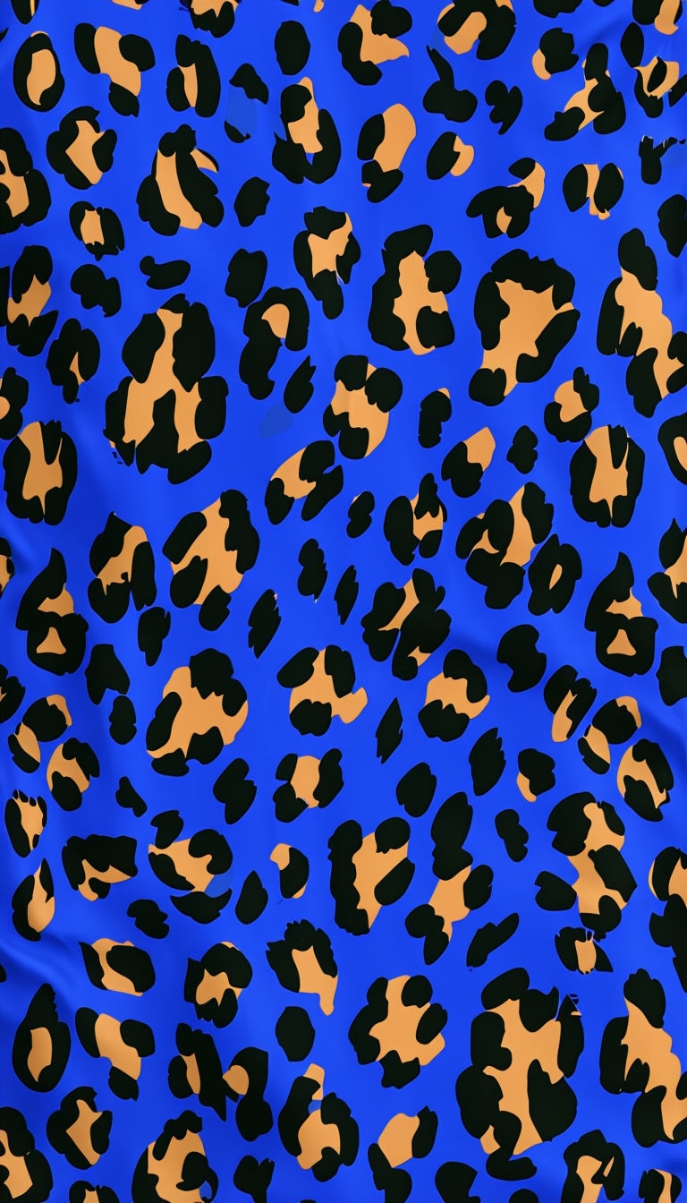 Vibrant Royal Blue Leopard Print Fabric Phone Case Cover