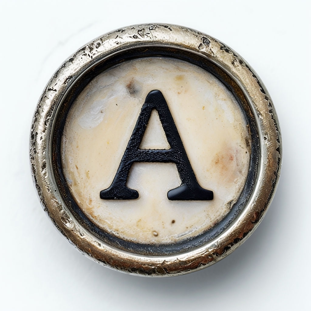 Vintage Typewriter Key Monogram 'A' Art