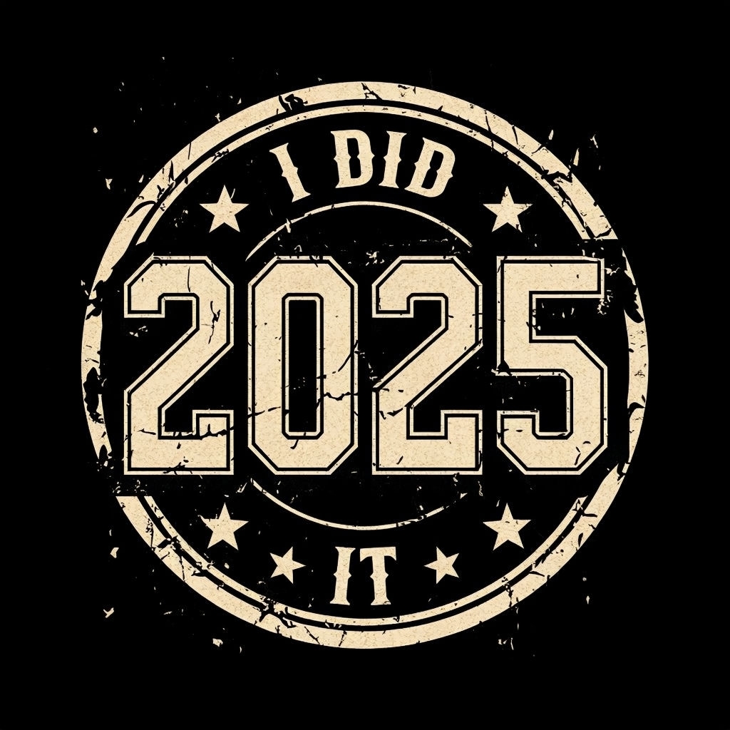 Vintage I Did It 2025 Motivational Emblem T-Shirt