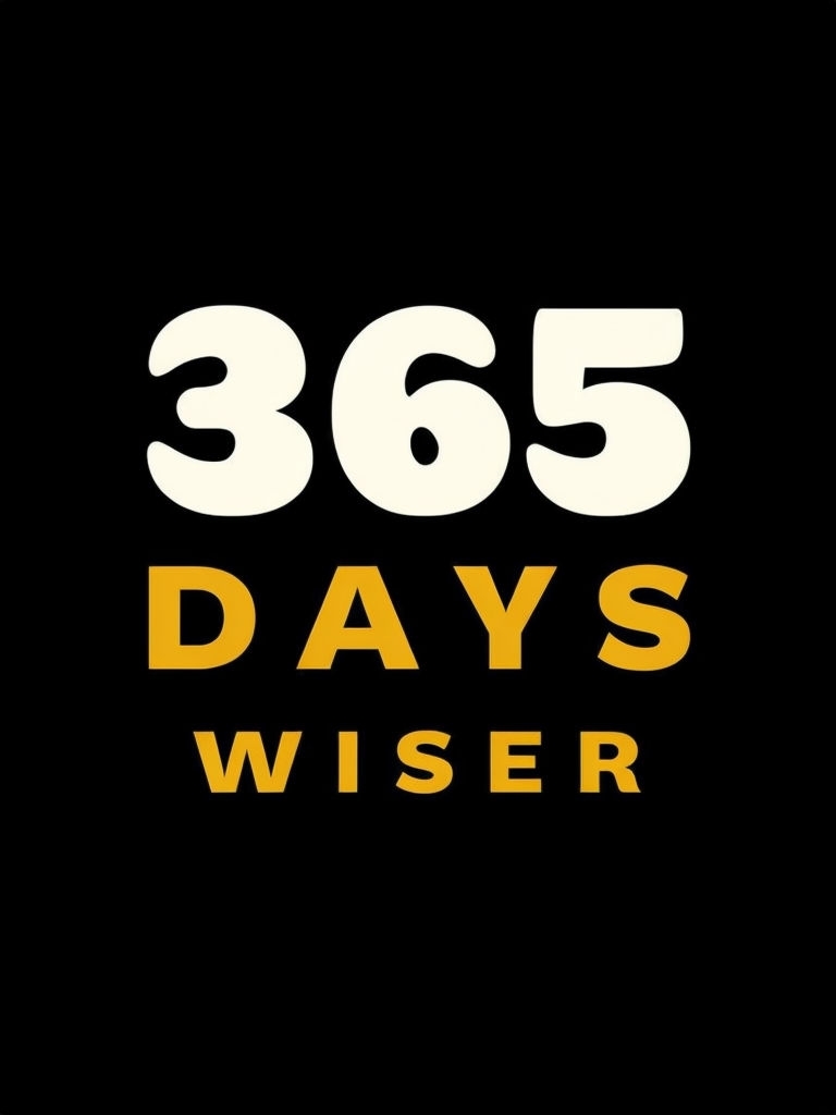 Bold 365 Days Wiser Motivational Design T-Shirt