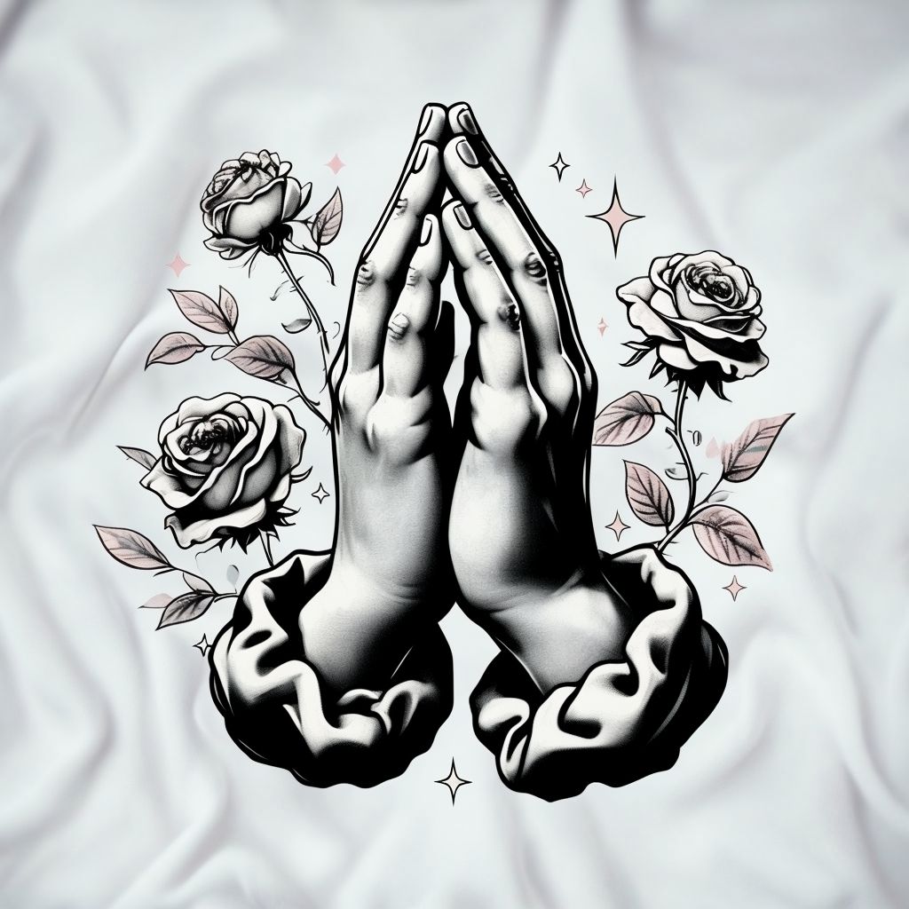【美品】TATTOO FLASH POSTER Praying Hands TATTOO FLASH POSTER【 Praying Hands 】 | tattoost