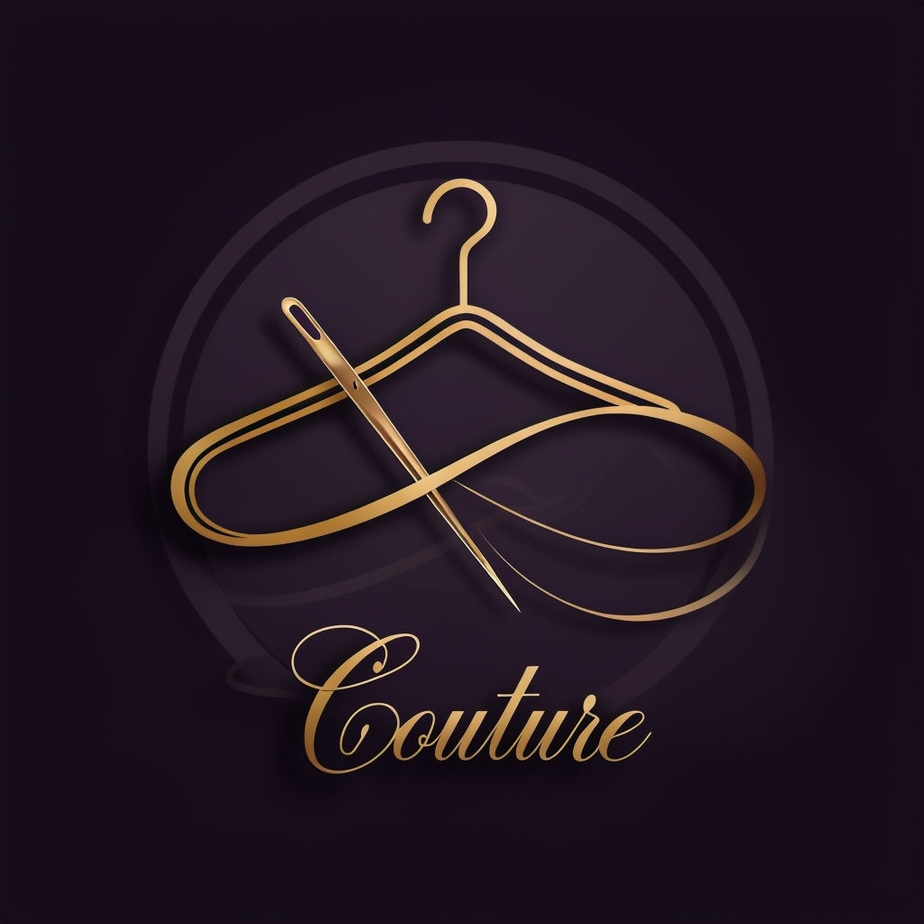 Elegant Gold Clothes Hanger Logo for Couture Brand