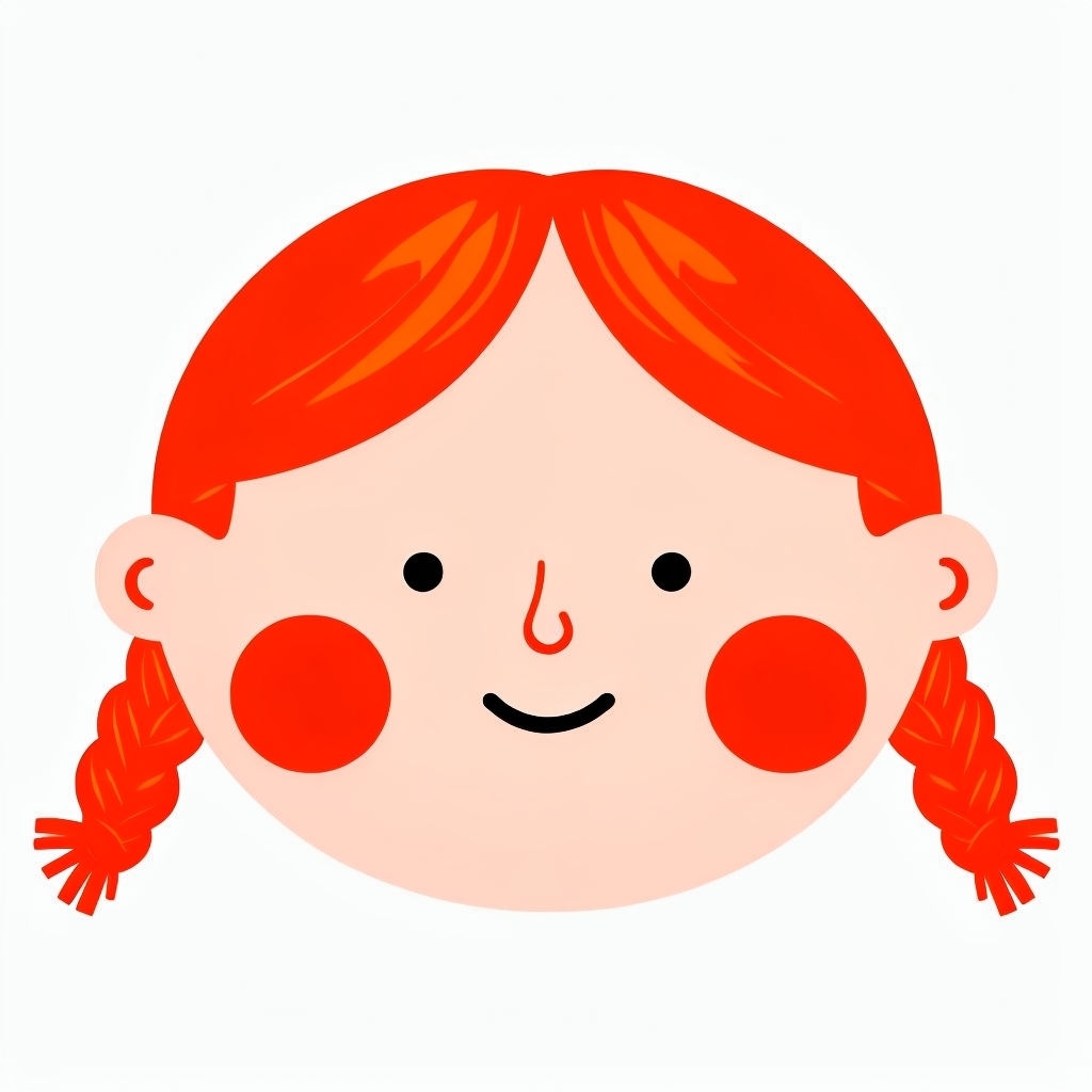 Cheerful Minimalist Cartoon Child Face Illustration Sticker