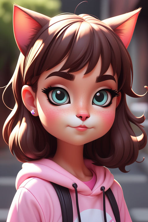 Cartoon Cat Girl by marcela gomides - Playground