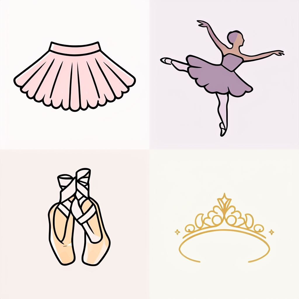 Minimal Cute Ballet Elements Seamless Pattern in Pastels