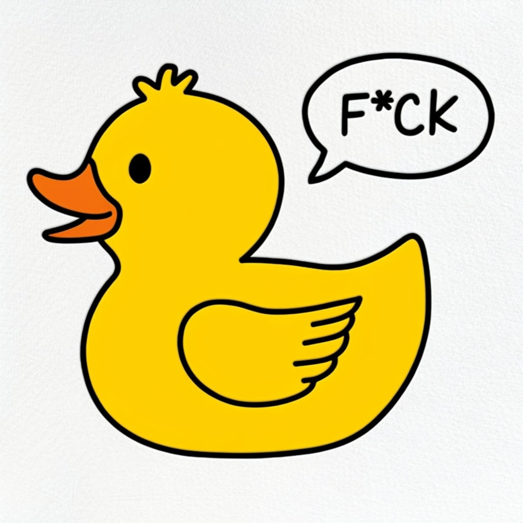 Playful Yellow Rubber Duck with Speech Bubble Sticker