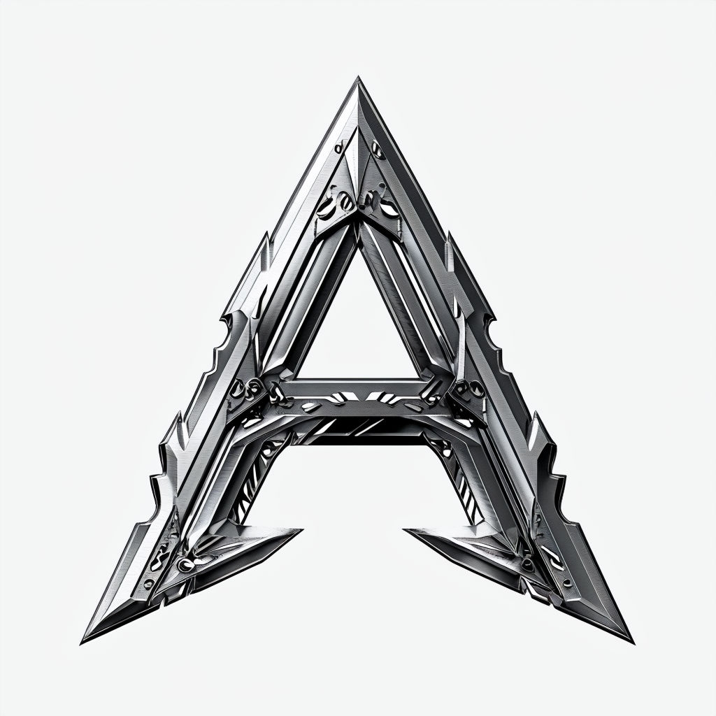 Sharp Steel Blade Letter A Industrial Monogram Design