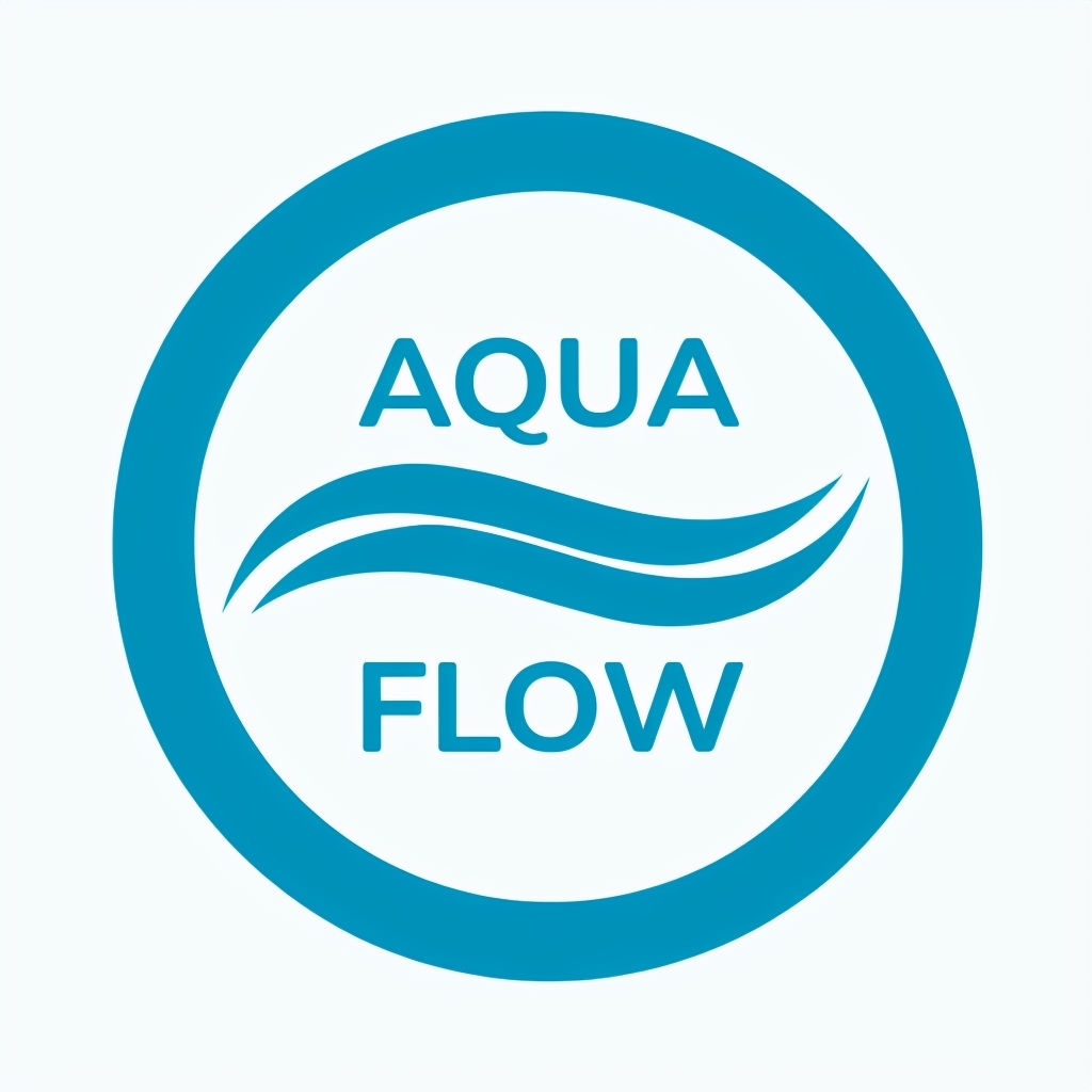 Modern Aqua Flow Logo Design with Wave Element Sticker