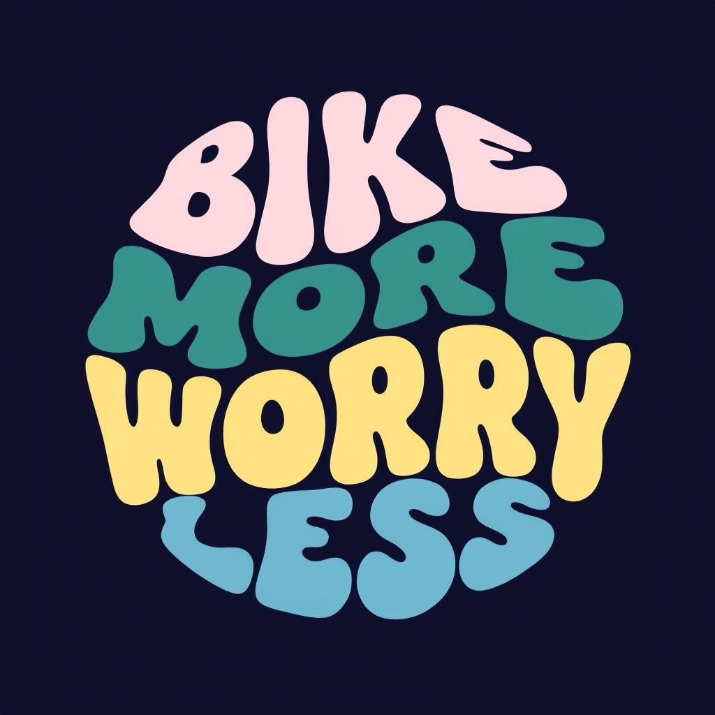 Colorful Bike More Worry Less Motivational T-Shirt