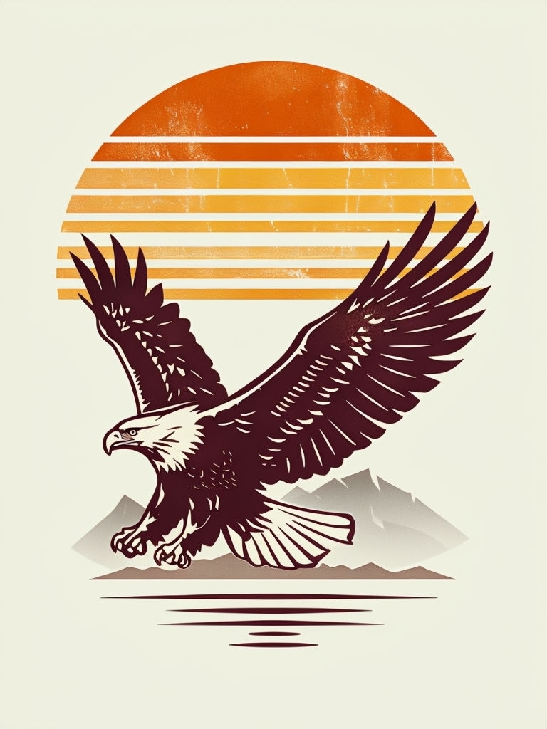 Majestic Bald Eagle in Flight Vintage National Park T-Shirt