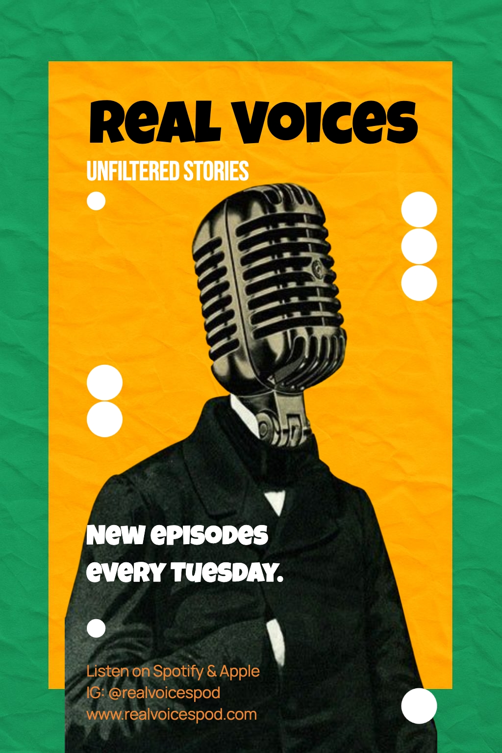 Vintage Microphone Themed Real Voices Promotional Flyer