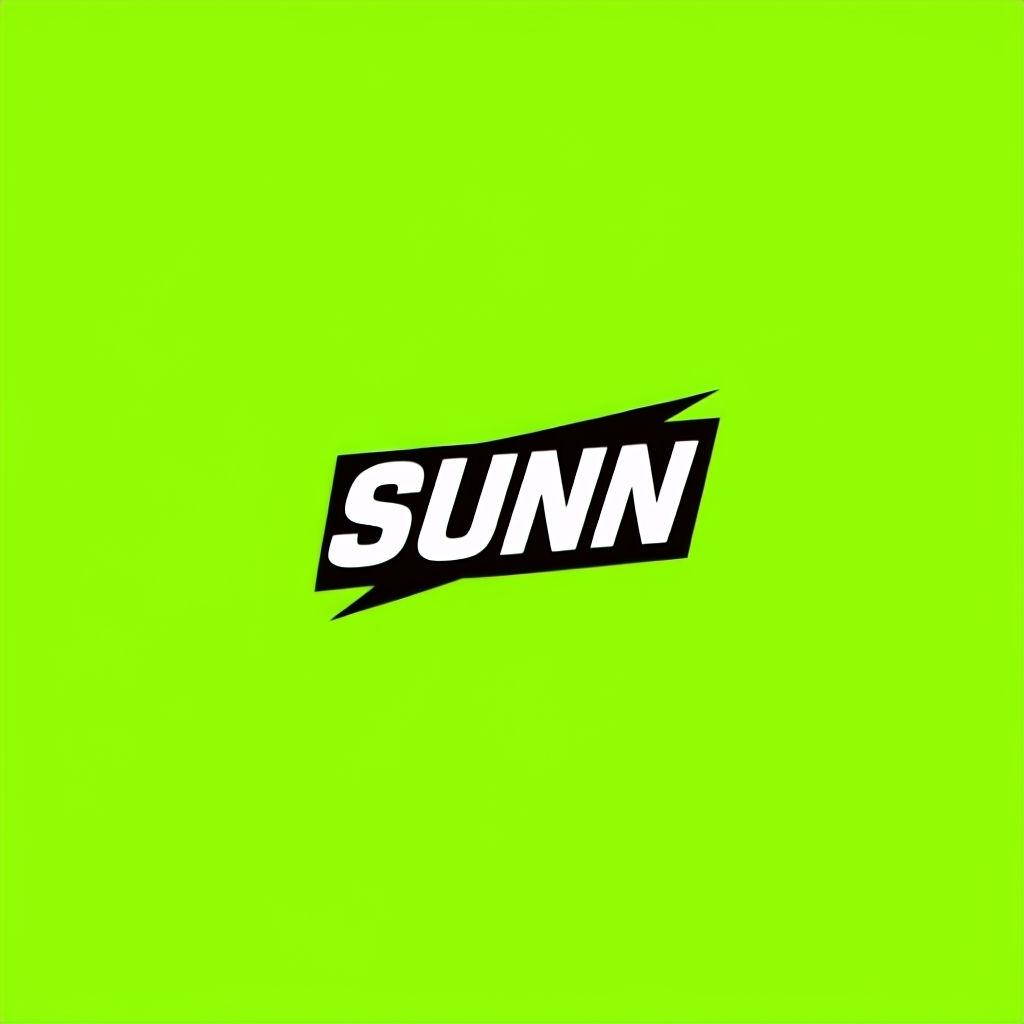 Bold Modern SUNN Text on Lime Green Background Logo